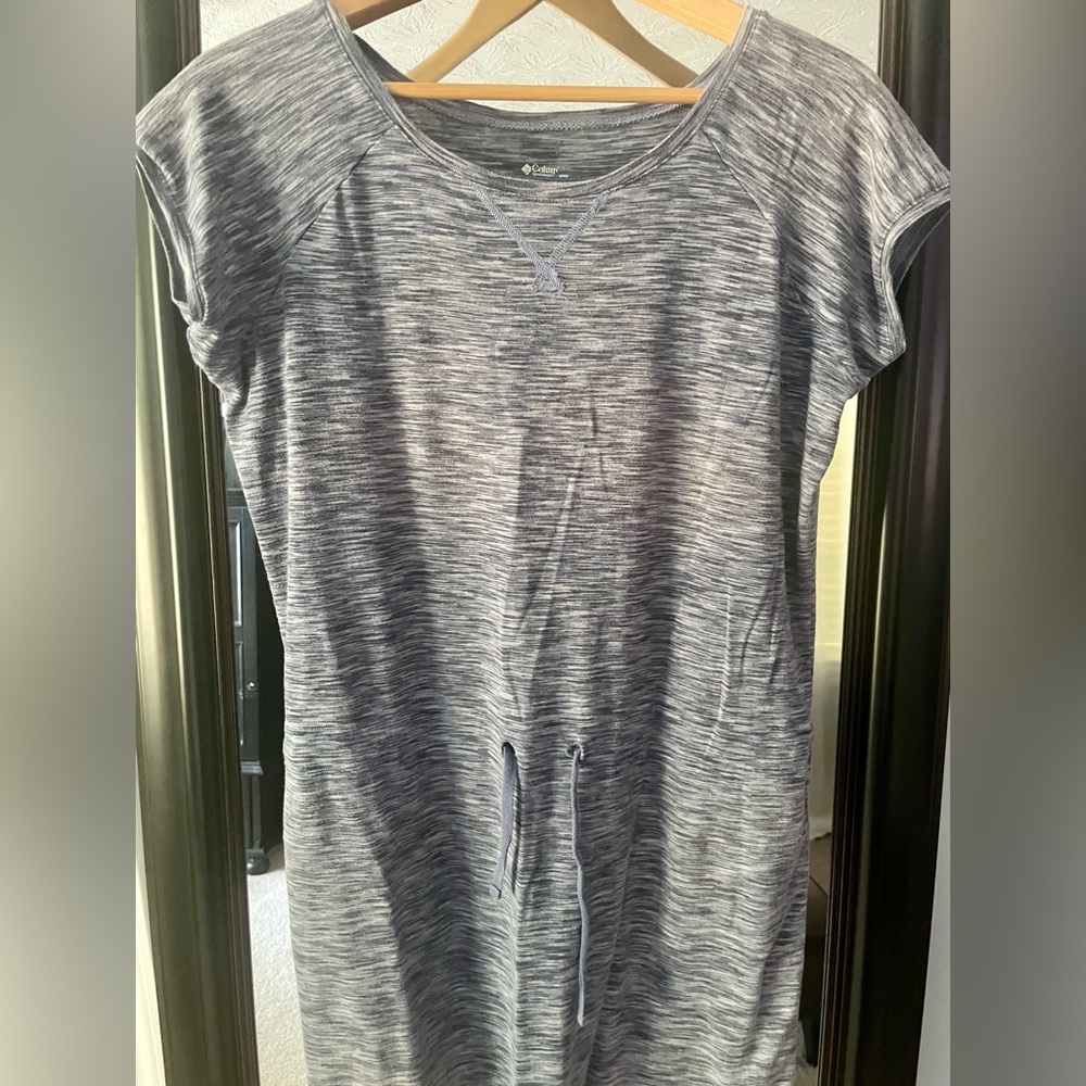 Columbia Active Dress, XL, heather blue color with drawstring waist.
